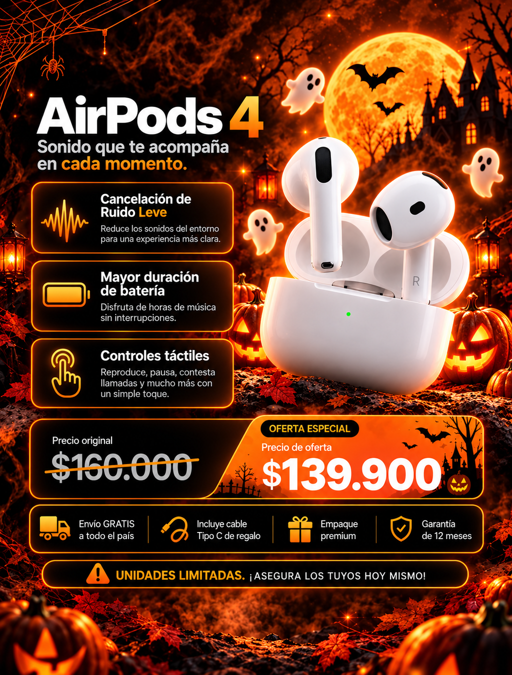 AirPods Series 4 – Sonido Premium con Estuche Protector Incluido