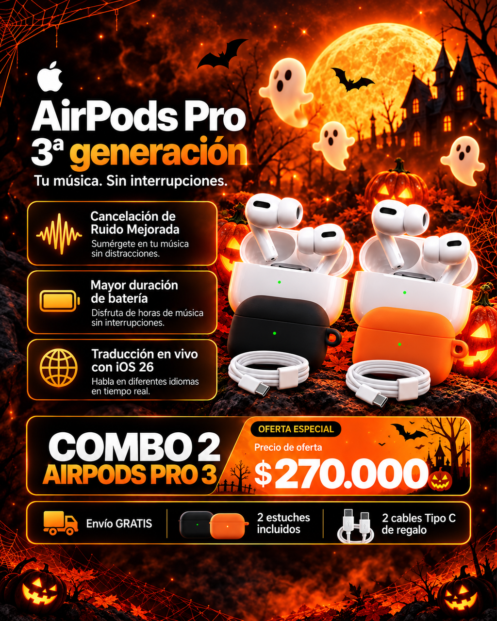 2x AirPods Pro 3 Generación – Oferta Especial | Envío Gratis
