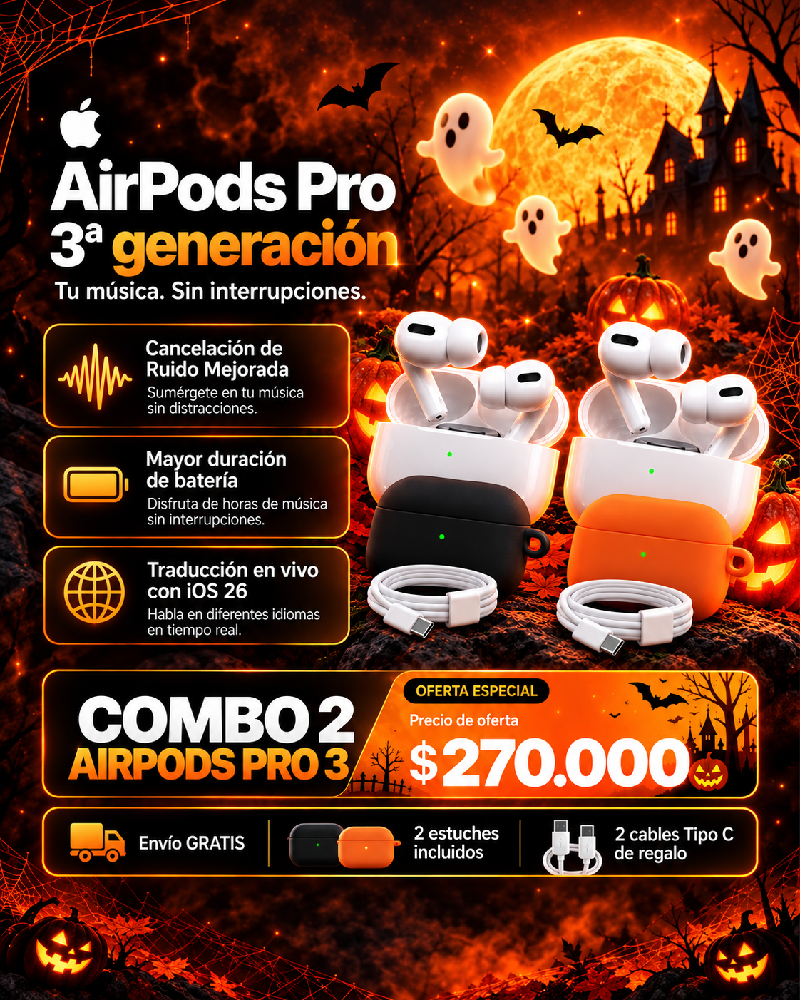 2x AirPods Pro 3 Generación – Oferta Especial | Envío Gratis